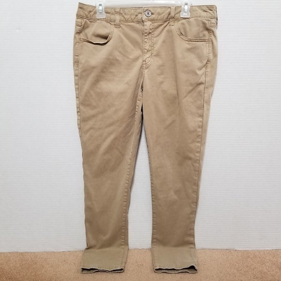American Eagle pants 16 Jegging twill solid basic work super stretch skinny - Picture 1 of 15